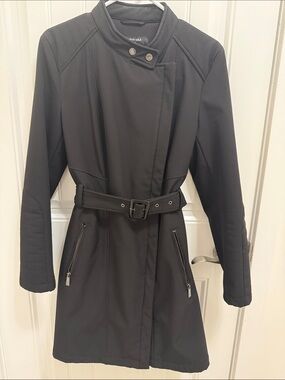 Kenneth Cole Black Belted Trench Coat